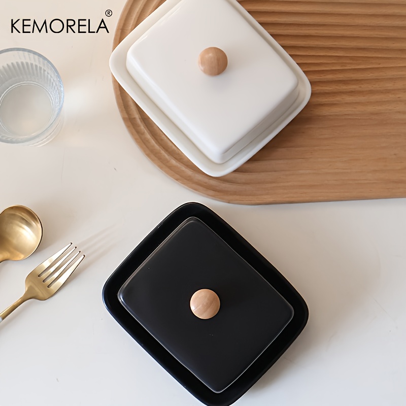 蓋付きセラミックバターディッシュ 長方形 密閉式チーズ収納ボ - Food Storage For Restaurant のレビューと価格