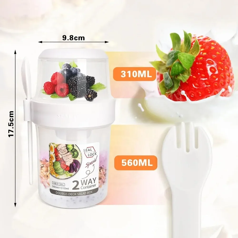 サラダカップ 朝食カップ ポータブル食品保存弁当箱 オートミ - Food Storage With Scoop のレビューと価格