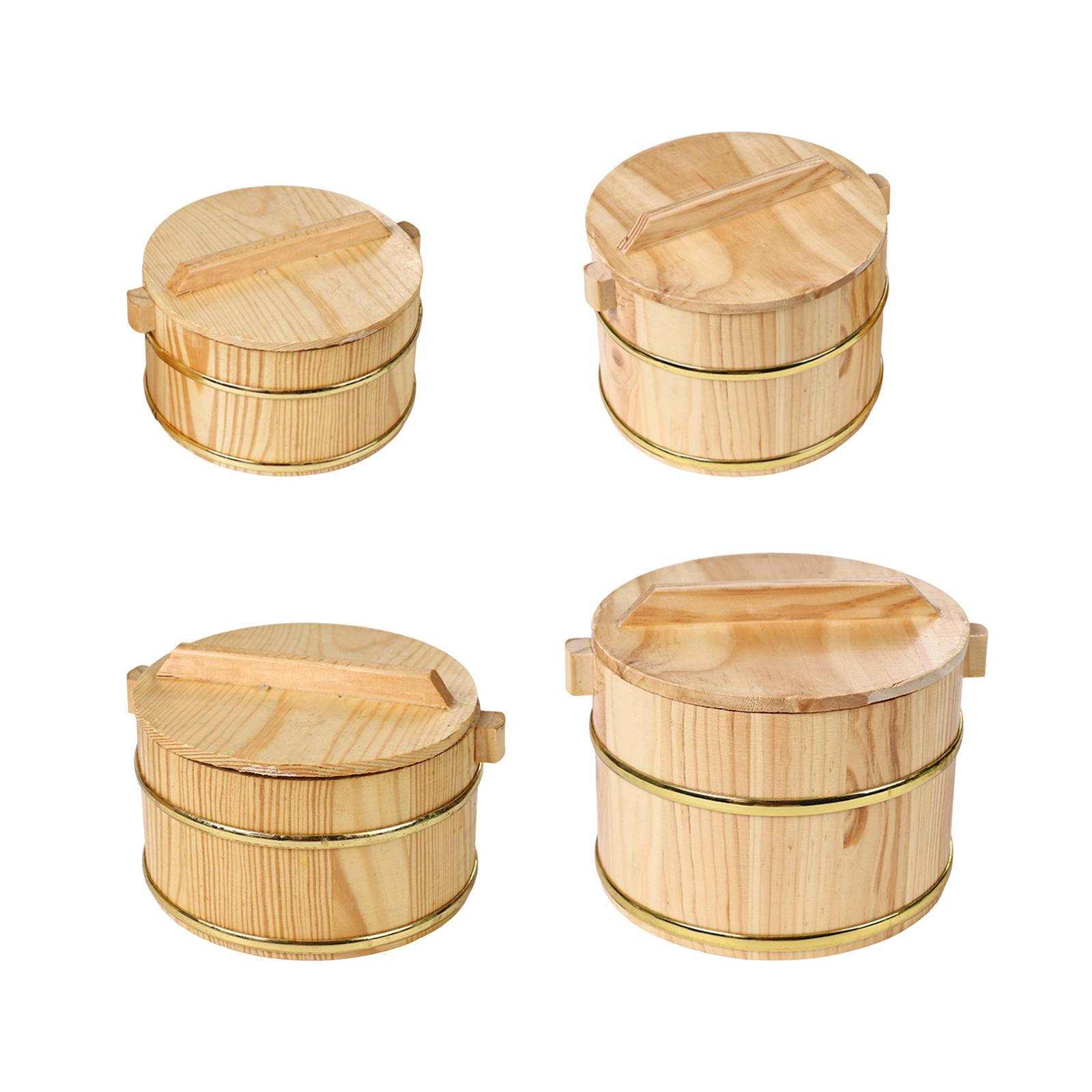 木製蒸し米桶ディナープレートポータブルノンスティック寿司ライ - Food Storage For Restaurant のレビューと価格