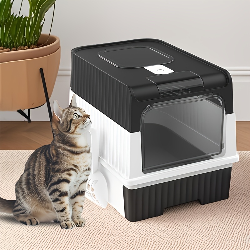 完全密閉型、取り外し可能な引き出し式猫用トイレ（猫砂スコップ - Food Storage With Scoop のレビューと価格