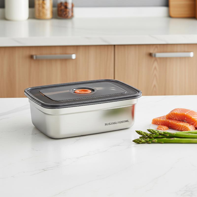 ステンレス製密閉ランチボックス 大容量 食品安全保存容器 学 - Food Storage Box Large のレビューと価格