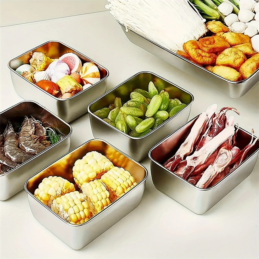 1/3/5 個ステンレス鋼食品収納ボックス鮮度保持ボックス蓋 - Food Storage Bowls のレビューと価格