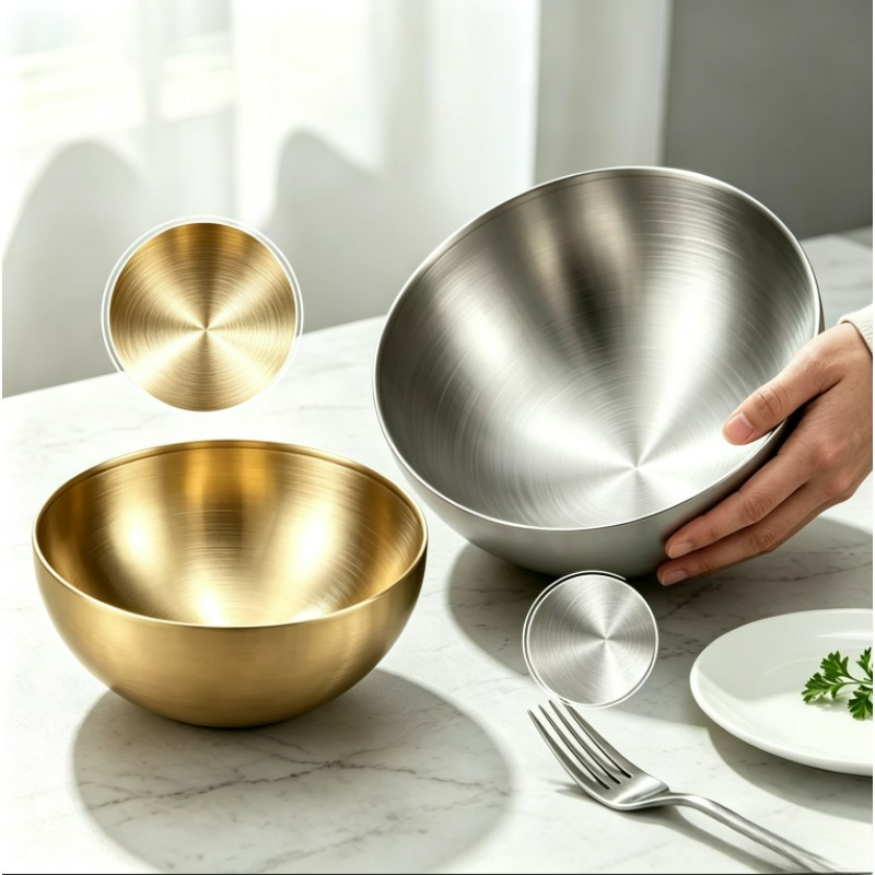 ステンレス製ミキシングボウル、金属製サービングサラダボウル、 - Food Storage Bowls のレビューと価格